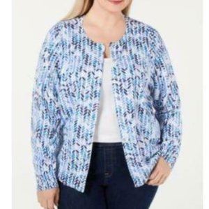 Karen Scott Chevron-Print Cardigan